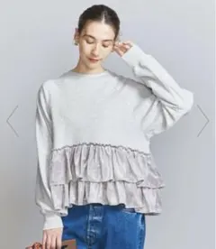 beauty&スウェットベロアティアード プルオーバー