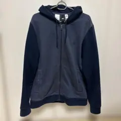 adidas アディダス ジップアップパーカー M ネイビー グレー