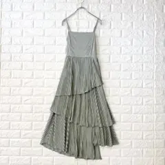 グレイル/F/緑/キャミワンピース/ロング/プリーツ/ティアード/春夏/イレヘム