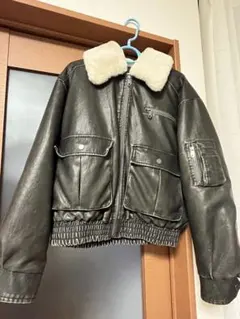 SLY VINTAGE F／LEATHER S／ブルゾン BLK 黒 アウター