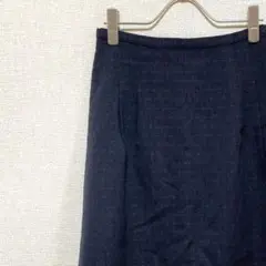 NICE CLAUP ひざ丈スカート フレア ドット柄 ウール混 シンプルのサムネイル