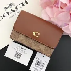 希少！新品 COACH コーチ 折り財布 三つ折り財布 百貨店モデル