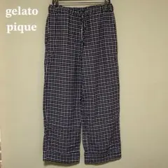 ジェラートピケ HOMME ネルチェックロングパンツ Mサイズ グレー メンズ