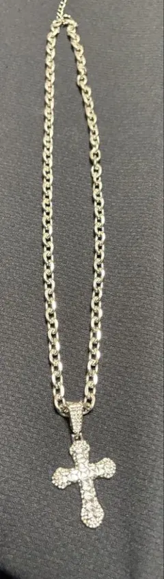 去*い様 モアサナイトテニスチェーンクロスペンダントセット50cm