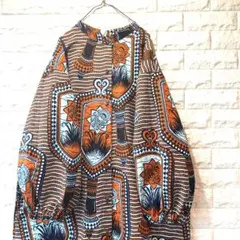 アフリカン　ストレートワンピース