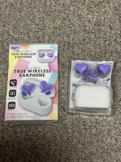 TRUE WIRELESS EARPHONE ワイヤレスイヤホン 紫 ハート♡