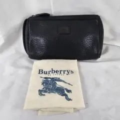 Burberrys クラッチバッグ セカンドバッグ レザー 黒 ホースロゴ