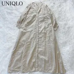 UNIQLO ユニクロ ドビー織り ロングシャツ 원피스 L 綿100%'