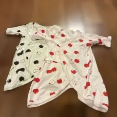 【美品】西松屋　コンビ肌着　りんご柄　50-60 2枚セット