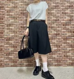 GU ブラック ハーフパンツ膝下　S