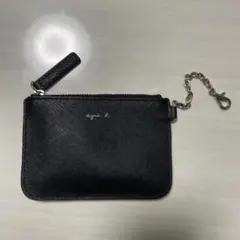 イカスミ様専用　アニエスベー チェーン付き コインケース 黒