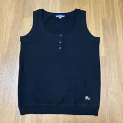 BURBERRY BLUE LABEL ノースリーブ カシミヤ38 ブラック