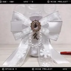 キンブレリボン ペンライトリボン 雪パール ホワイト ★ハンドメイド