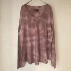 タイダイ Vネック 長袖 トップス 着心地よい おしゃれ 個性的 サイズ XL