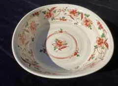 美濃焼 仁峰窯 赤絵万暦 三ツ足 盛鉢 花赤絵 大鉢 三角形