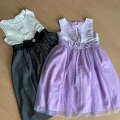 【期間限定お値下げ】ドレス　マザウェイズ　黒パープル　120.130サイズ