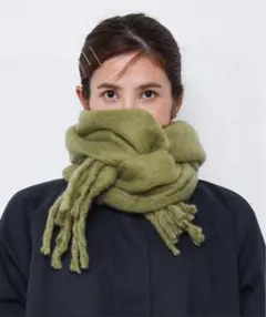 マルチ ボリューム マフラー 太フリンジマフラー ストール