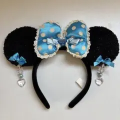 ディズニーミニーカチューシャ 水玉のドット　イヤリング付き