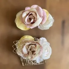 バラモチーフ ヘアアクセサリー 2個セット