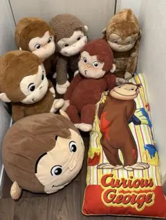おさるのジョージ　ぬいぐるみセットとクッション　新品タグ付き有