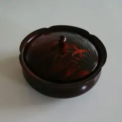 木製　菓子器　蓋付き　和風