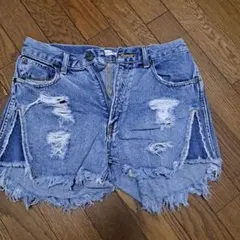 MOUSSY ダメージデニムショートパンツ