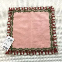 近沢レースハンカチ　ナポリタン　サーモンピンク