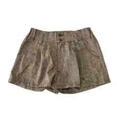 RETRO GIRL ツイード風ショートパンツ ブラウン系 裏地付き