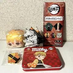 鬼滅 我妻善逸 ピンバッジ ましゅまろますこっと ミルキー コラボ カード