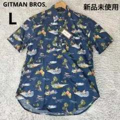 GITMAN BROS ギットマンブラザーズ アロハシャツ LネイビーUSA製のサムネイル