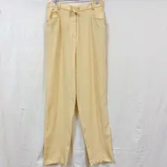 【大人可愛い】Etam エタム センタープレス スラックスパンツ イエロー L