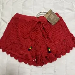 ショートパンツ ニット 赤 BLUE MOON BLUE 夏 レトロのサムネイル