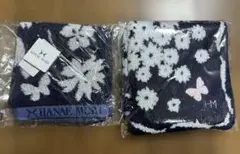 【新品】HANAEMORI 花と蝶のタオルハンカチ 2枚セット