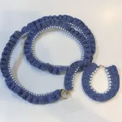 ネイビー パールビーズ　スマホ　ショルダー　ストラップ