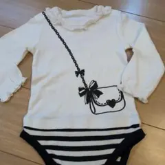 【新品同様】ロンパース・カバーオール 90サイズ ホワイト/ブラック