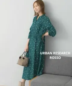 ROSSO《ロッソ》ドットフラワーVネックワンピース◆GREEN◆FREE