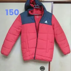 試着のみ adidas ダウンコート J150/140-150 赤/黒
