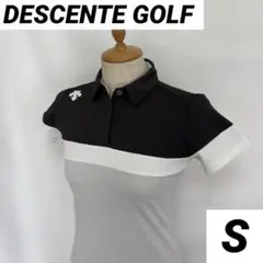 【美品・DESCENTE GOLF】半袖ポロシャツ　Sサイズ　ゴルフウェアのサムネイル