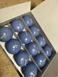 青い球形フローティングキャンドル 24個入り