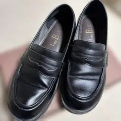 やさしい靴工房 Belle コインローファー ブラック ゆったりプラス 24cm