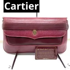 Cartierカルティエ　クラッチバッグ　ボルドー　赤