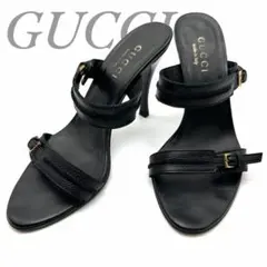 GUCCI グッチ ヴィンテージ サンダル 黒 パテント ウェッジヒール23.5 GUCCI グッチ ヴィンテージ サンダル 黒 パテント ウェッジヒール23.5