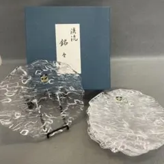 江戸切子。義山 貝 向付五種。セット。美品。茶道具。平成時代。未使用品。 江戸切子。義山 貝 向付五種。セット。美品。茶道具。平成時代。未使用