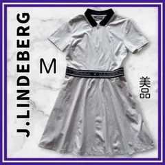 美品✨J.LINDEBERG ポロシャツワンピース　ゴルフウェア　ホワイト　Mのサムネイル