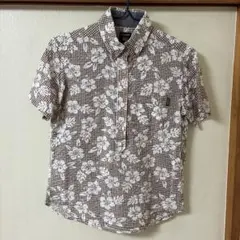 COCONUT JUICE かりゆし半袖シャツ ブラウン チェック 花柄