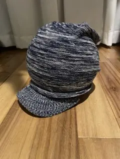 ニット帽/ネイビー×ホワイト/Mサイズ