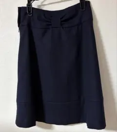 【日本製】SLOBE IENA バックリボンフレアスカート 38 ネイビーのサムネイル