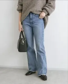 RIVE DROITE リブドロワ　【MONNモン】 フレアデニム36 ブルー