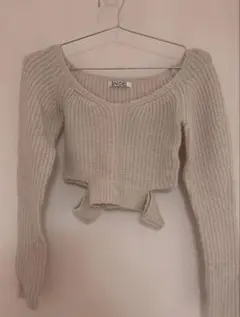 SNIDEL ベージュ クロップドセーター