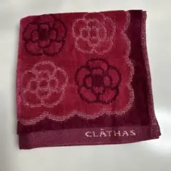 CLATHAS タオルハンカチ カメリア柄 ワインレッドのサムネイル